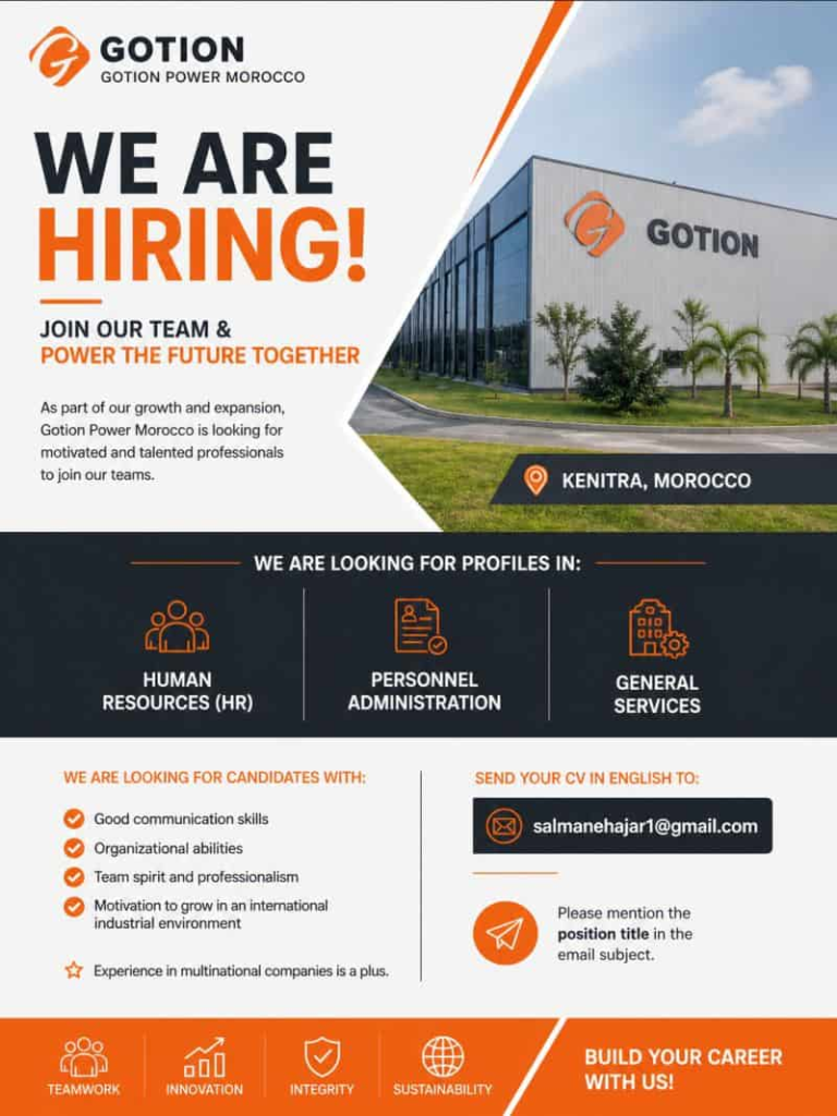 Recrutement Gotion Power Morocco