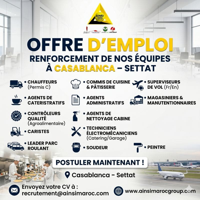Recrutement AINSI MAROC GROUP 2026