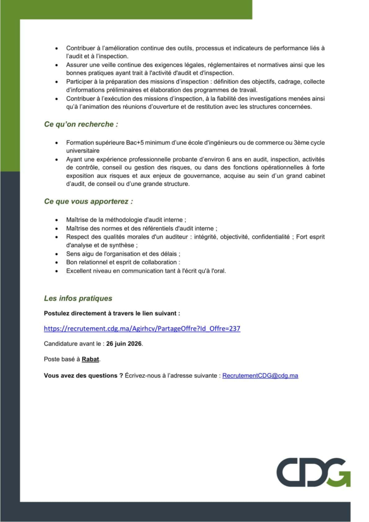Recrutement Groupe CDG 2026