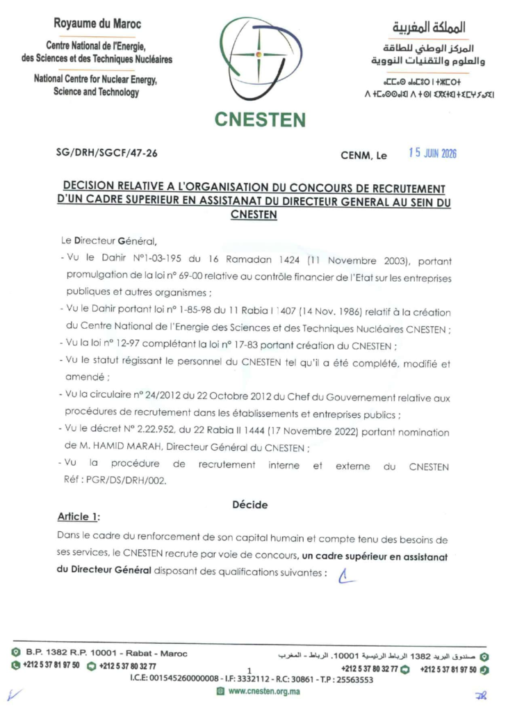 Concours CNESTEN 2026