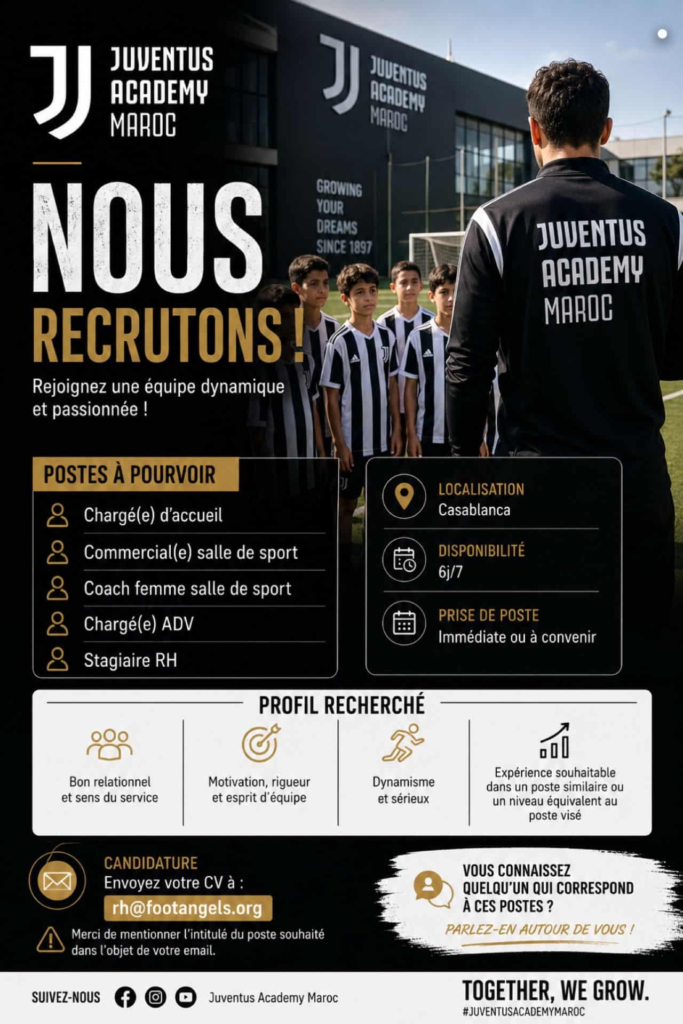 Emploi Juventus Academy Maroc 2026