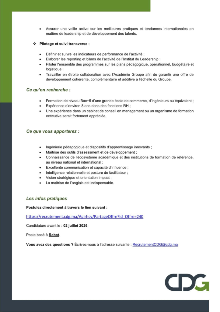 Concours CDG 2026